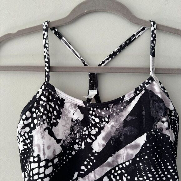 Lululemon Power Y Tank Womens 4 Black White Racerback Activewear Yoga Running - Picture 4 of 8